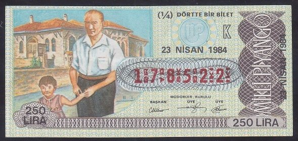 1984 23 NİSAN ÇEYREK BİLET K SERİSİ