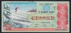 1987 9 ŞUBAT YARIM BİLET Y SERİSİ