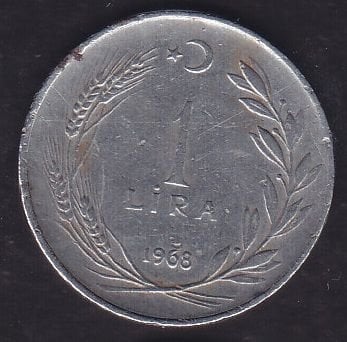 1968 Yılı 1 Lira Düz