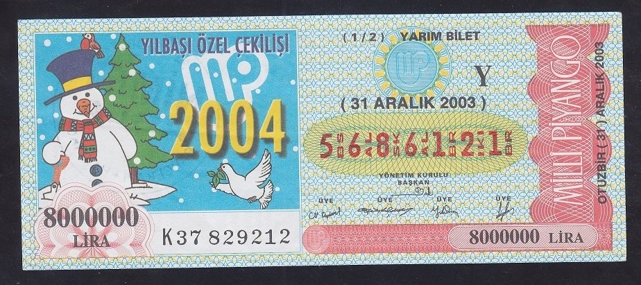 2003 31 ARALIK YARIM BİLET