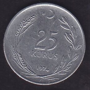 1974 Yılı 25 Kuruş