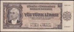 3.Emisyon 100 Lira A10 008357 Çok Temiz +