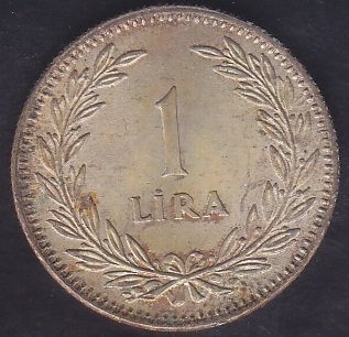 1948 Yılı 1 Lira Çilaltı Çil Gümüş