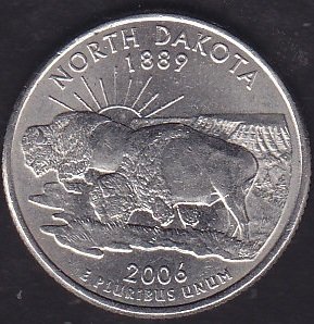 Amerika Çeyrek Dolar 2006 P Hatıra North Dakota
