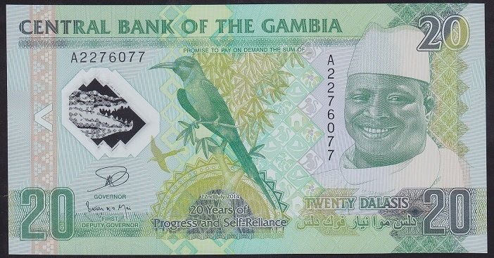 Gambia 20 Dalasis 2014 Çil - Hatıra Polymer Pick 30