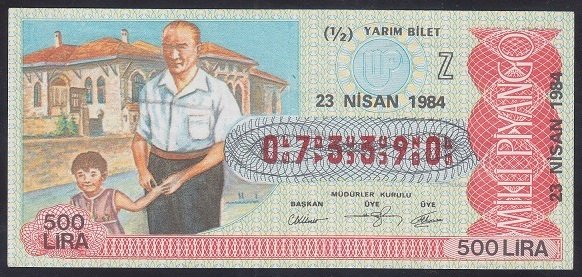 1984 23 NİSAN YARIM BİLET Z SERİSİ