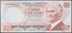 6.EMİSYON 4.TERTİP 20 LİRA I05 939022 ÇİL