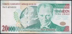 7.EMİSYON 20 000 000 LİRA H67 476021 ÇÇT+