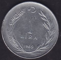 1969 Yılı 1 Lira Ters