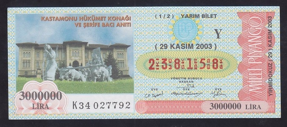 2003 29 KASIM YARIM BİLET