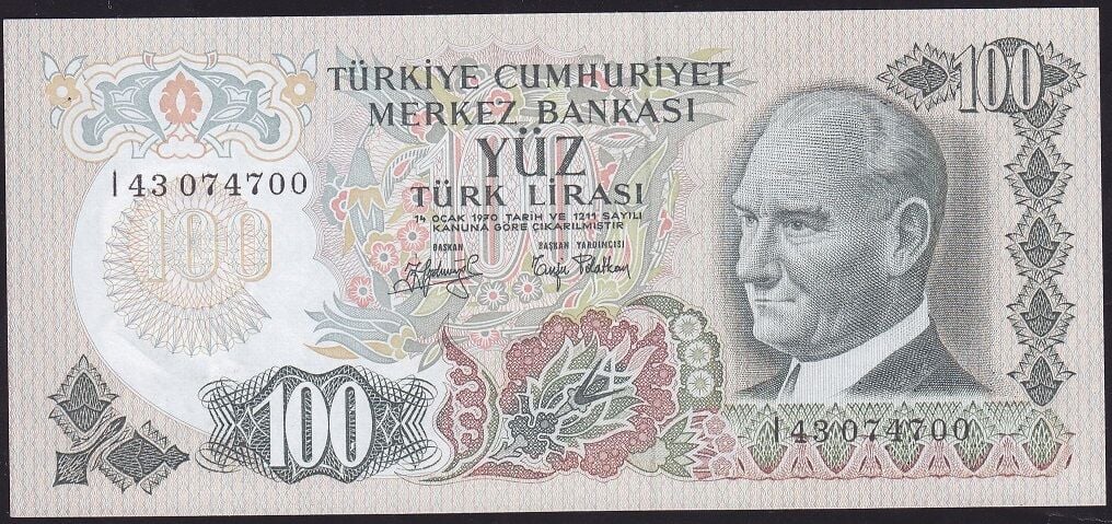 6.Emisyon 2.Tertip 100 Lira I43 074700 Çil
