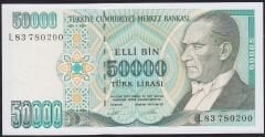 7.Emisyon 2.Tertip 50000 Lira L83 780200 Çil