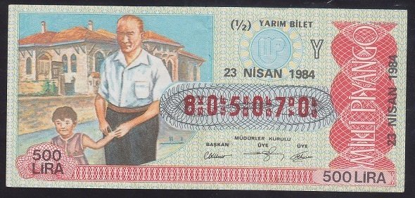 1984 23 NİSAN YARIM BİLET Y SERİSİ