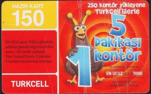 TURKCELL HAZIR KART 150 KONTÖR SKT 2010