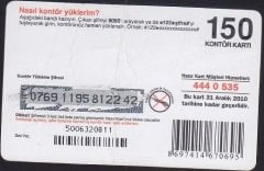 TURKCELL HAZIR KART 150 KONTÖR SKT 2010