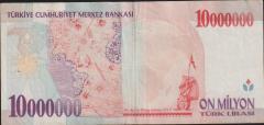7.Emisyon 10 000 000 Lira D59 167058 Çok Temiz