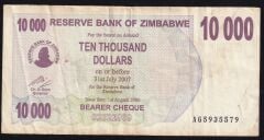 Zimbabwe 10000 Dolar 2006 Çok Temiz+