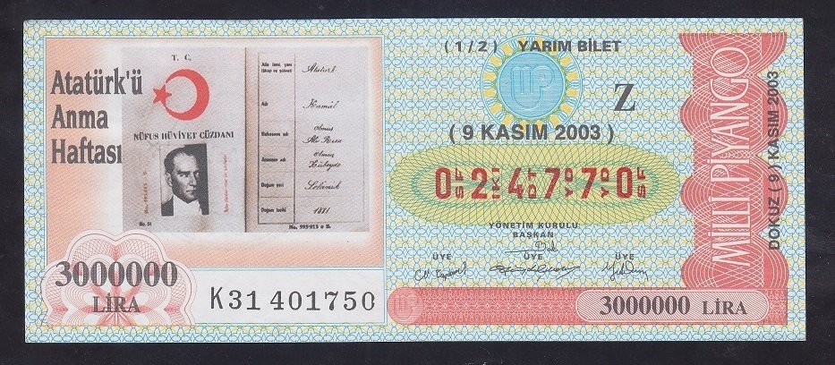 2003 9 KASIM YARIM BİLET