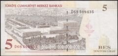 8.Emisyon 5 YTL D68 508435 Çok Temiz+