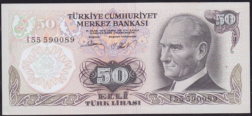 6.Emisyon 2.Tertip 50 Lira I55 590089 Çilaltı