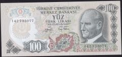 6.Emisyon 2.Tertip 100 Lira I42 733077 Çil