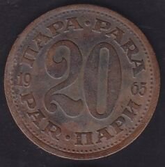 Yugoslavya 20 Dinar 1965