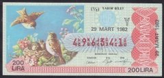 1982 29 MART YARIM BİLET - Y SERİSİ