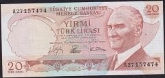 6.Emisyon 1.Tertip 20 Lira A27 157474 Ççt Çilaltı