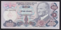 6.EMİSYON 1.TERTİP 1000 LİRA Z91 299162 ÇOK TEMİZ