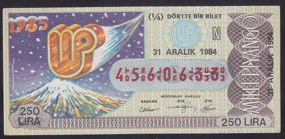1984 31 ARALIK ÇEYREK BİLET N SERİSİ