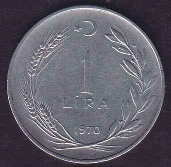 1970 Yılı 1 Lira Düz