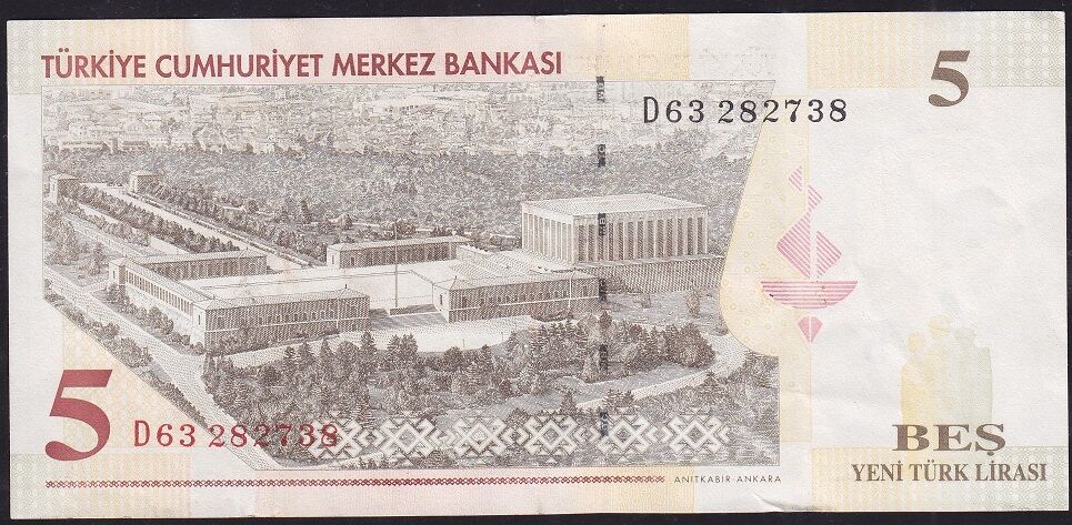 8.Emisyon 5 YTL D63 282738 Çok Temiz+