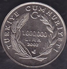 2002 Yılı Bir Milyon Lira  Yunus Emre Çil