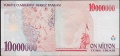 7.Emisyon 10 000 000 Lira C62 089093 Çok Çok Temiz+