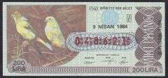 1984 9 NİSAN ÇEYREK BİLET N SERİSİ