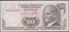 6.Emisyon 1.Tertip 50 Lira E56 222136 Ççt Çilaltı