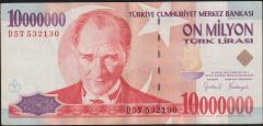 7.Emisyon 10 000 000 Lira D57 532130 Çok Temiz+