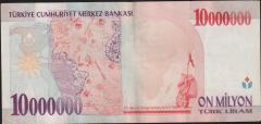 7.Emisyon 10 000 000 Lira D57 532130 Çok Temiz+