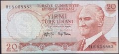 6.EMİSYON 3.TERTİP 20 LİRA H18 958883 ÇİLALTI ÇİL
