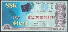 1986 9 OCAK ÇEYREK BİLET E SERİSİ