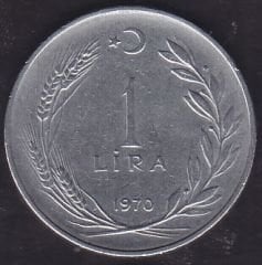 1970 Yılı 1 Lira Ters