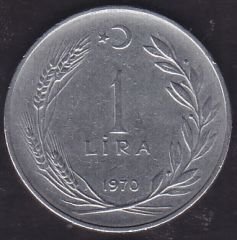 1970 Yılı 1 Lira Ters