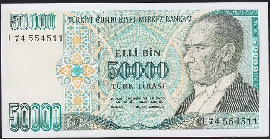 7.Emisyon 2.Tertip 50000 Lira L74 554511 Çilaltı Çil