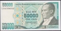 7.Emisyon 2.Tertip 50000 Lira L74 554511 Çilaltı Çil