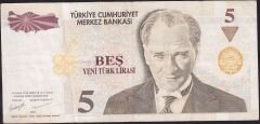 8.Emisyon 5 YTL D58 450809 Çok Temiz+