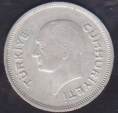 1939 Yılı 1 Lira Çok Çok Temiz Gümüş