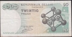 Belçika 20 Frank 1964 Çok Temiz+ Pick 138