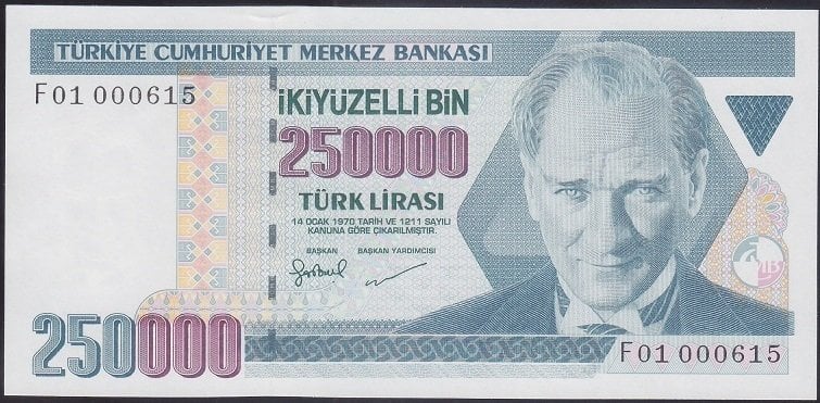 7.Emisyon 3.Tertip 250000 F01 000615 Çilaltı Çil İlk Binde