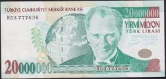7.EMİSYON 20 000 000 LİRA H53 777636 ÇÇT