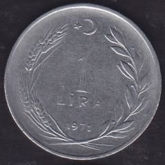 1971 Yılı 1 Lira Ters